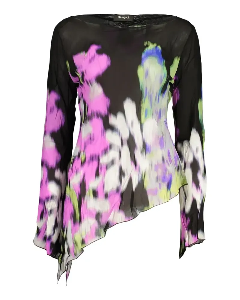 Desigual x C. Lacroix Bluse mit Blumenprint - Schwarz Schwarz