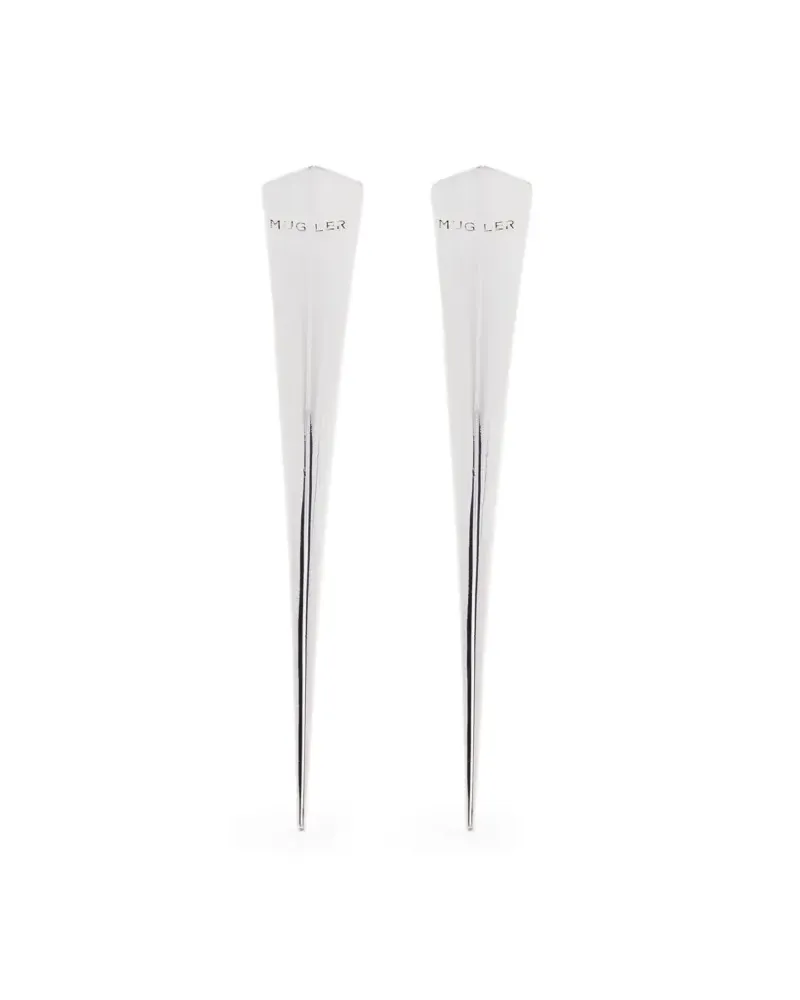 Thierry Mugler Ohrringe mit Logo - Silber Silber