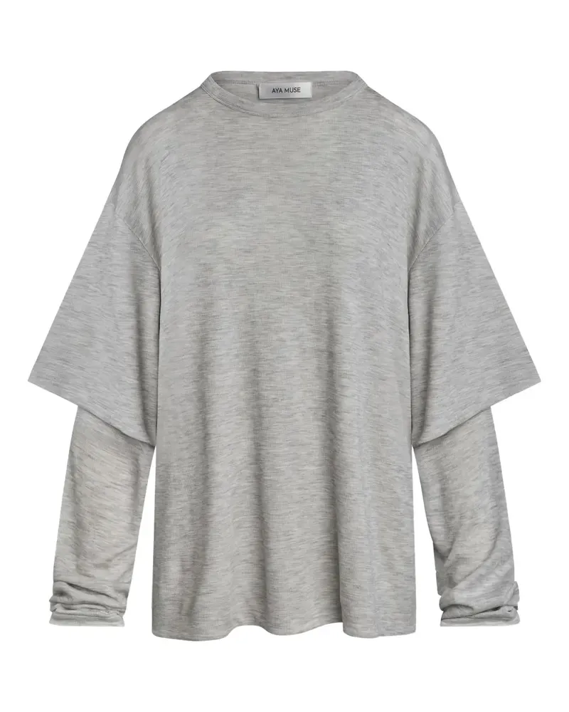 Aya Muse layered long-sleeve T-shirt - Grau Grau
