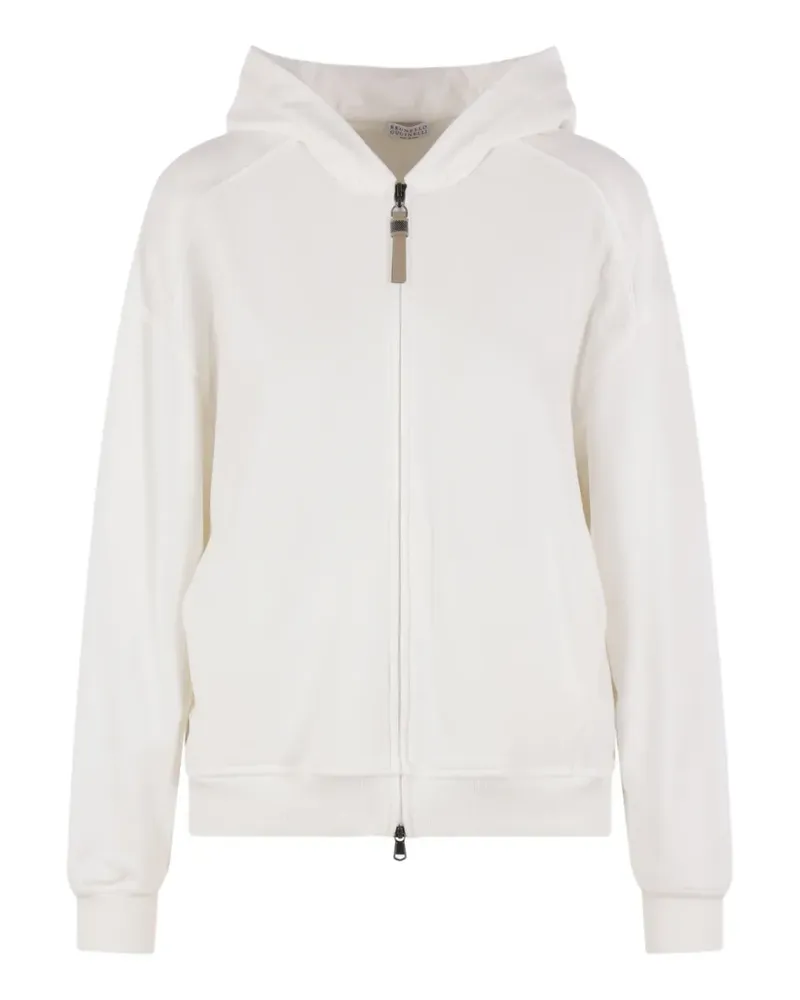 Brunello Cucinelli zip-up cotton hoodie - Weiß Weiß