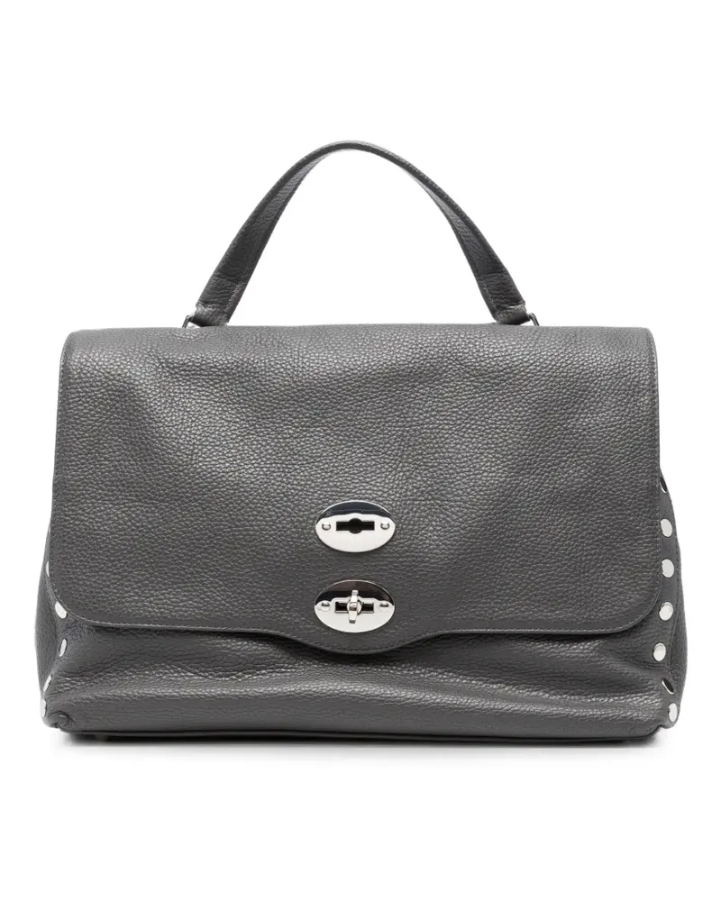 Zanellato medium Postina stud-embellished leather tote bag - Grau Grau