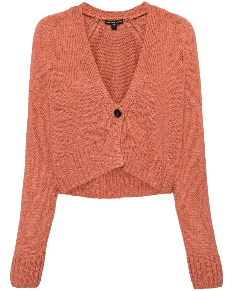 James Perse Klassischer Cropped-Cardigan Braun