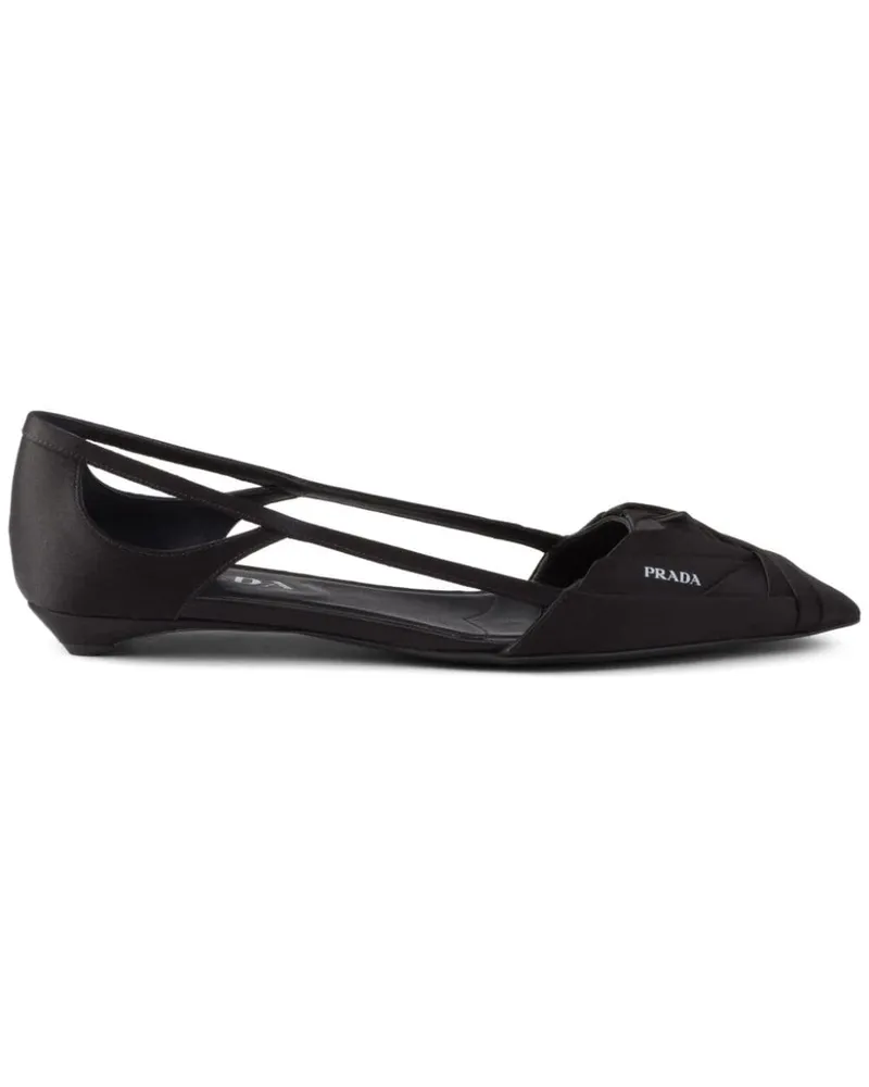 Prada Ballerinas mit Satin-Finish - Schwarz Schwarz