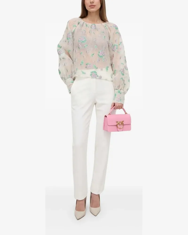 Custommade Bluse mit Blumen-Print - Nude Nude