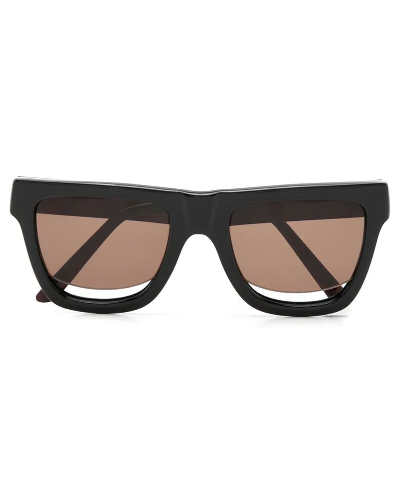 Gloria Coelho Sonnenbrille mit Cut-Outs - Schwarz Schwarz