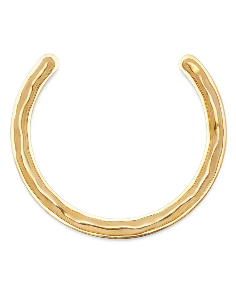 Jil Sander Offener Choker mit gehämmertem Finish - Gelb Gelb