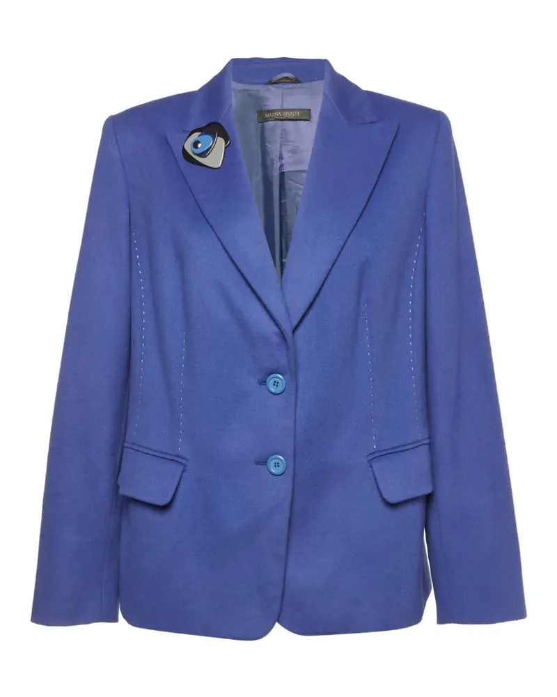 Marina Rinaldi felt single-breasted blazer - Blau Blau