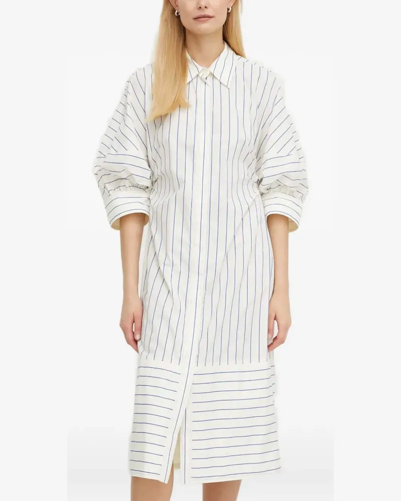 Day Birger et Mikkelsen Gestreiftes Midikleid - Weiß Weiß