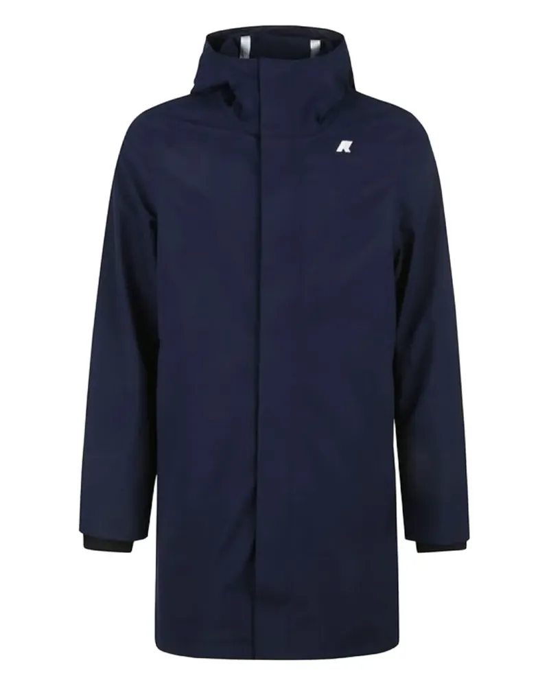 K-Way fixed hood logo coat - Blau Blau