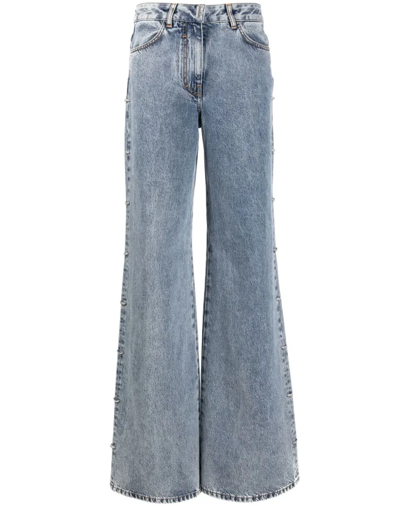 Givenchy Weite Jeans mit Kristallen Blau