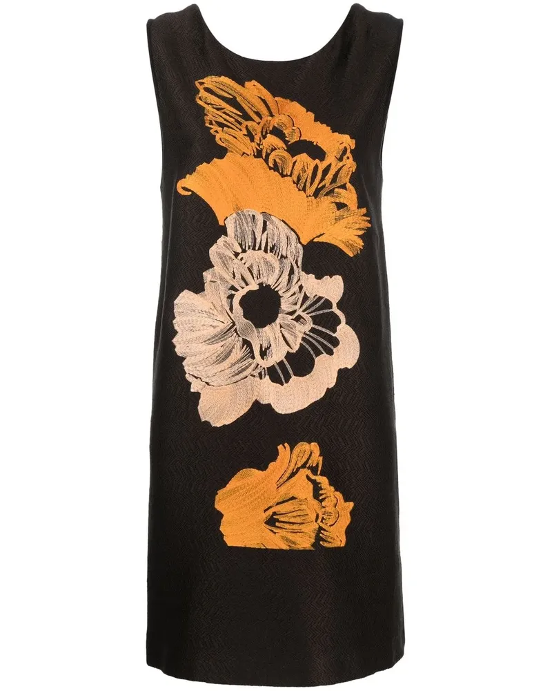 Ferragamo Kleid mit Blumenstickerei - Braun Braun