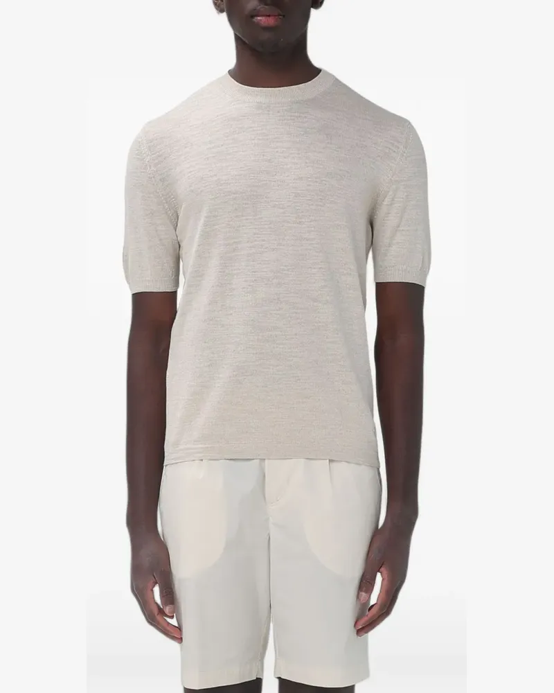 Brooksfield short-sleeve linen t-shirt - Nude Nude