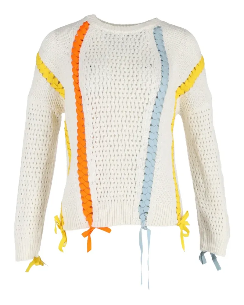 Maje ribbon-detail sweater - Nude Nude