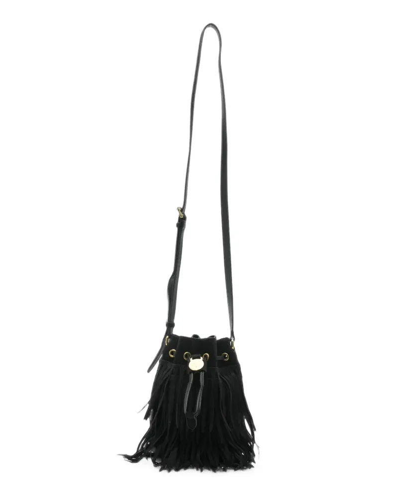 Mulberry fringed drawstring bucket bag - Schwarz Schwarz