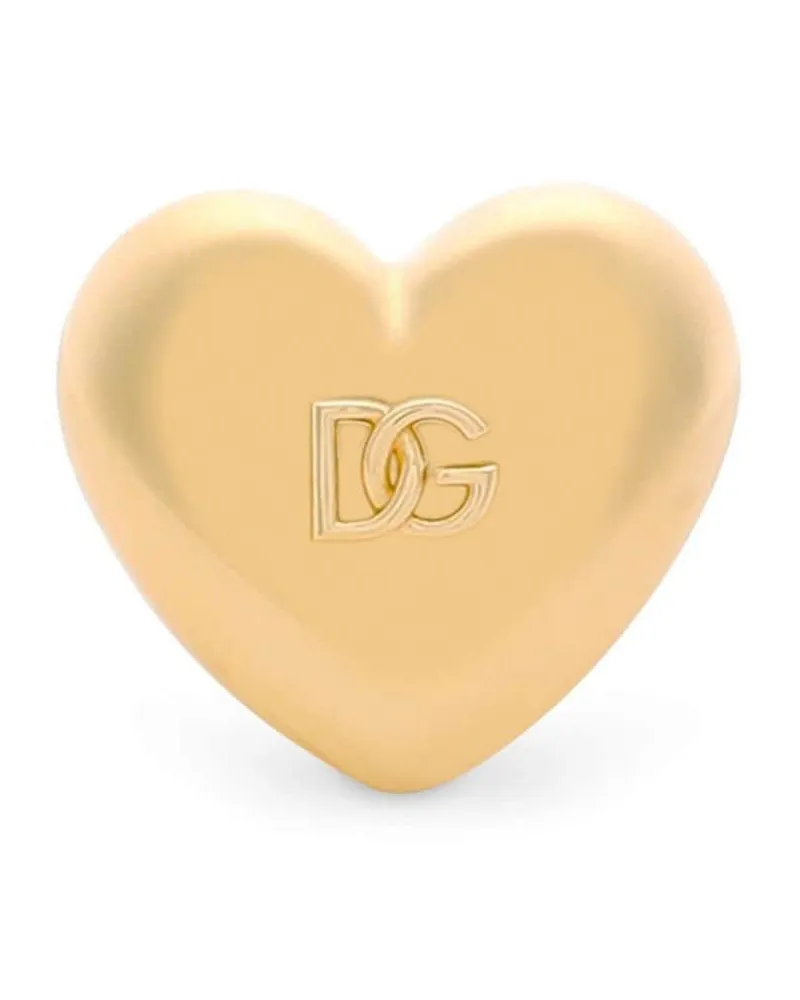 Dolce & Gabbana Herzring mit Logo-Prägung - Gold Gold
