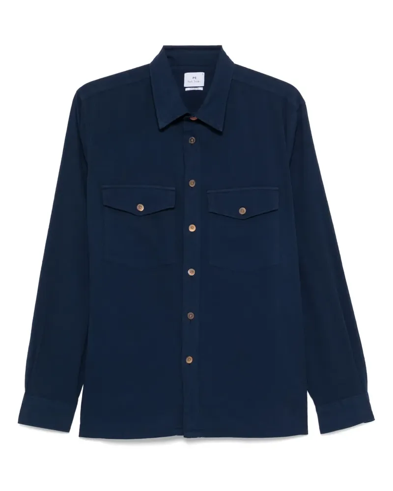 Paul Smith Seersucker-Hemd aus Baumwollstretch - Blau Blau
