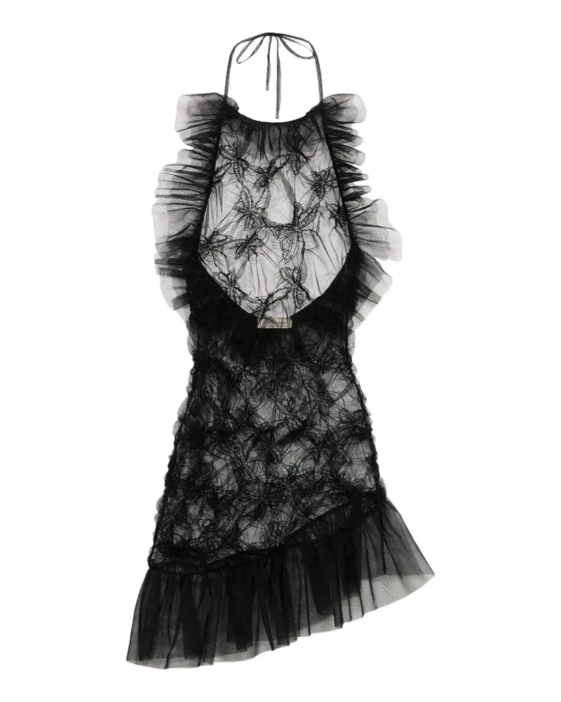 Blumarine Gerüschtes Minikleid aus Tüll - Schwarz Schwarz