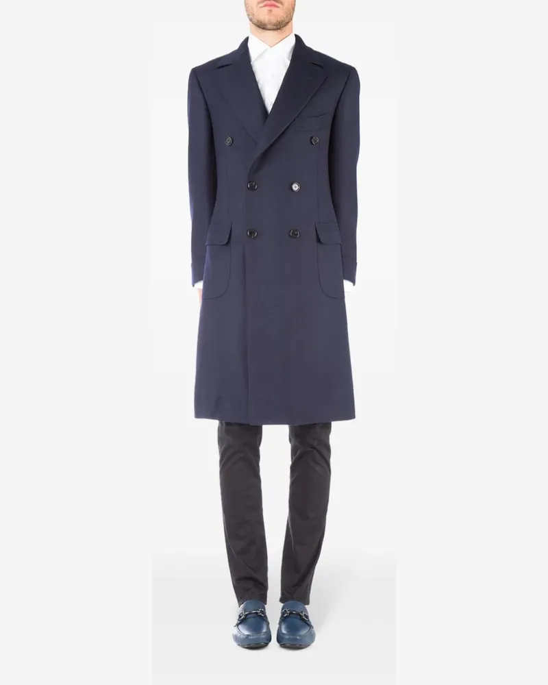 Cesare Attolini Doppelreihiger Mantel - Blau Blau
