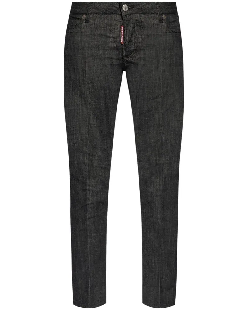Dsquared2 Cropped-Skinny-Jeans - Schwarz Schwarz