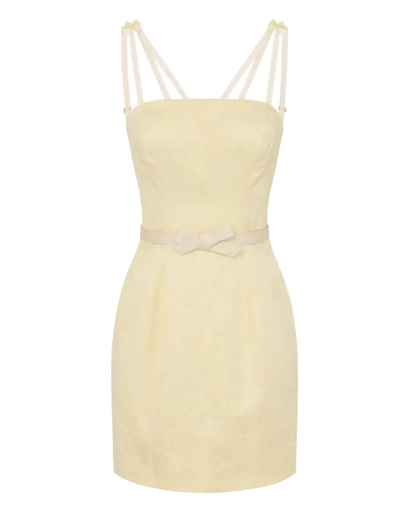 Elisabetta Franchi Kleid mit 3D-Stickerei - Gelb Gelb