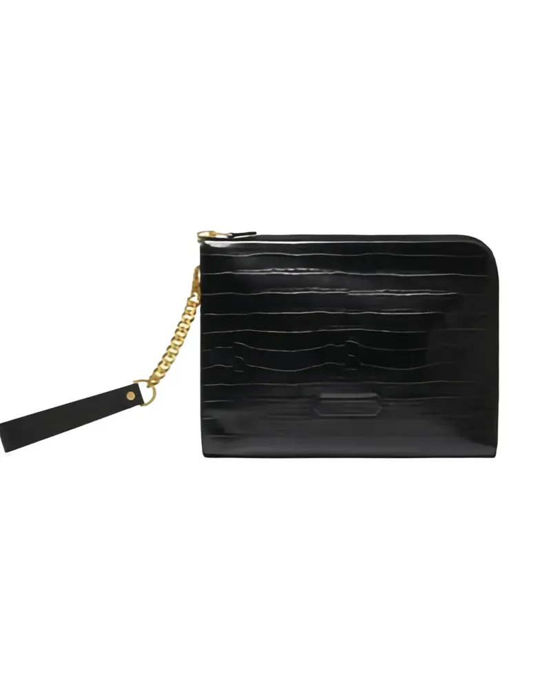 Tom Ford Laptoptasche mit Kroko-Effekt - Schwarz Schwarz
