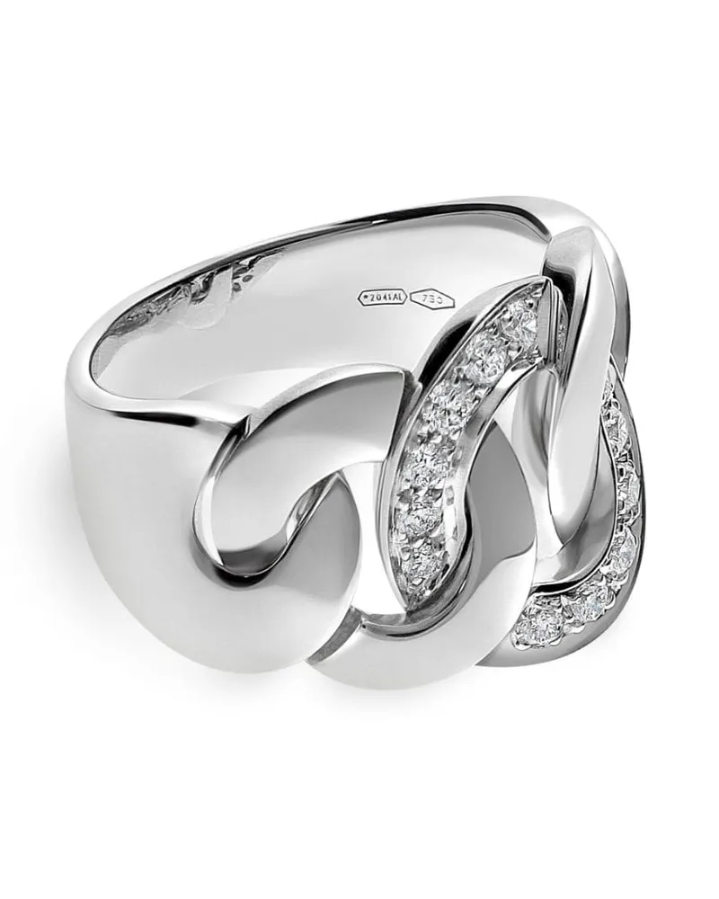 LEO PIZZO 18kt Weißgoldring mit Diamanten - Silber Silber