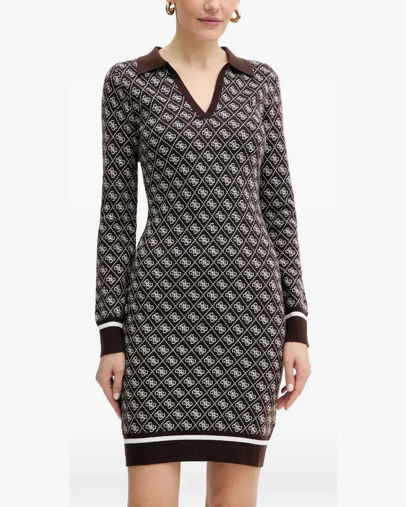 Guess patterned V-neck mini dress - Braun Braun