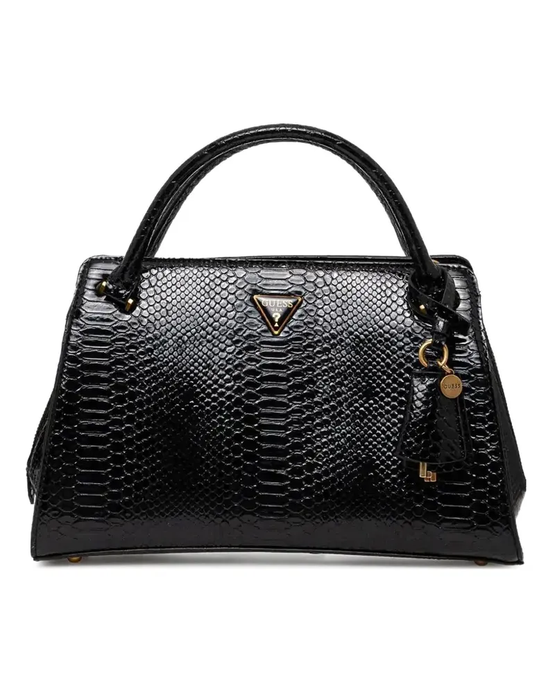 Guess Handtasche mit Logo-Schild - Schwarz Schwarz