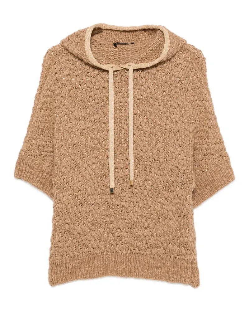 Fabiana Filippi Kurzärmeliger Pullover in Lochstrick - Braun Braun