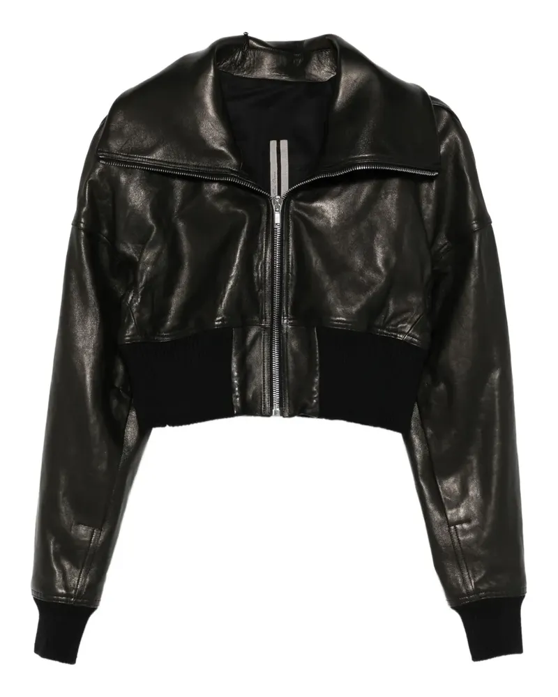 Rick Owens Lederjacke mit tiefen Schultern - Schwarz Schwarz