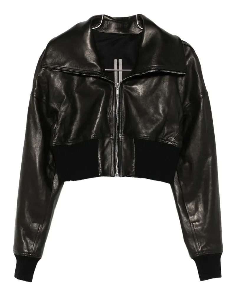 Rick Owens drop-shoulder leather jacket - Schwarz Schwarz