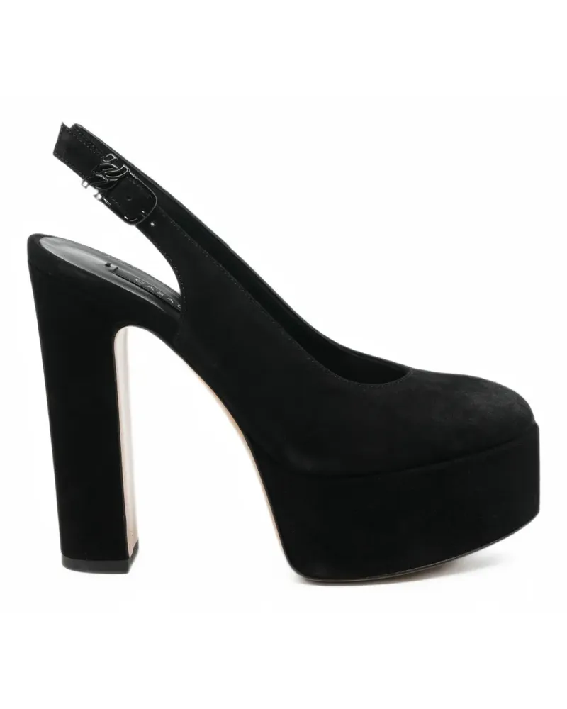Casadei platform slingback pumps - Schwarz Schwarz
