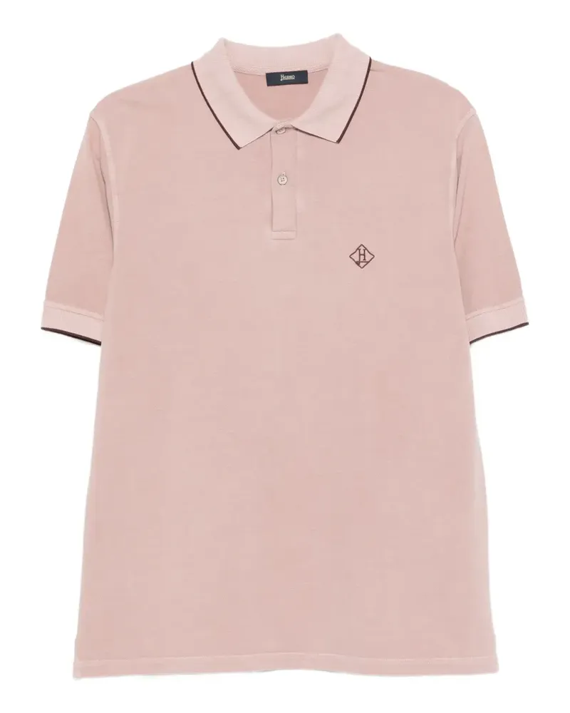 Herno logo-embroidered polo shirt - Rosa Rosa