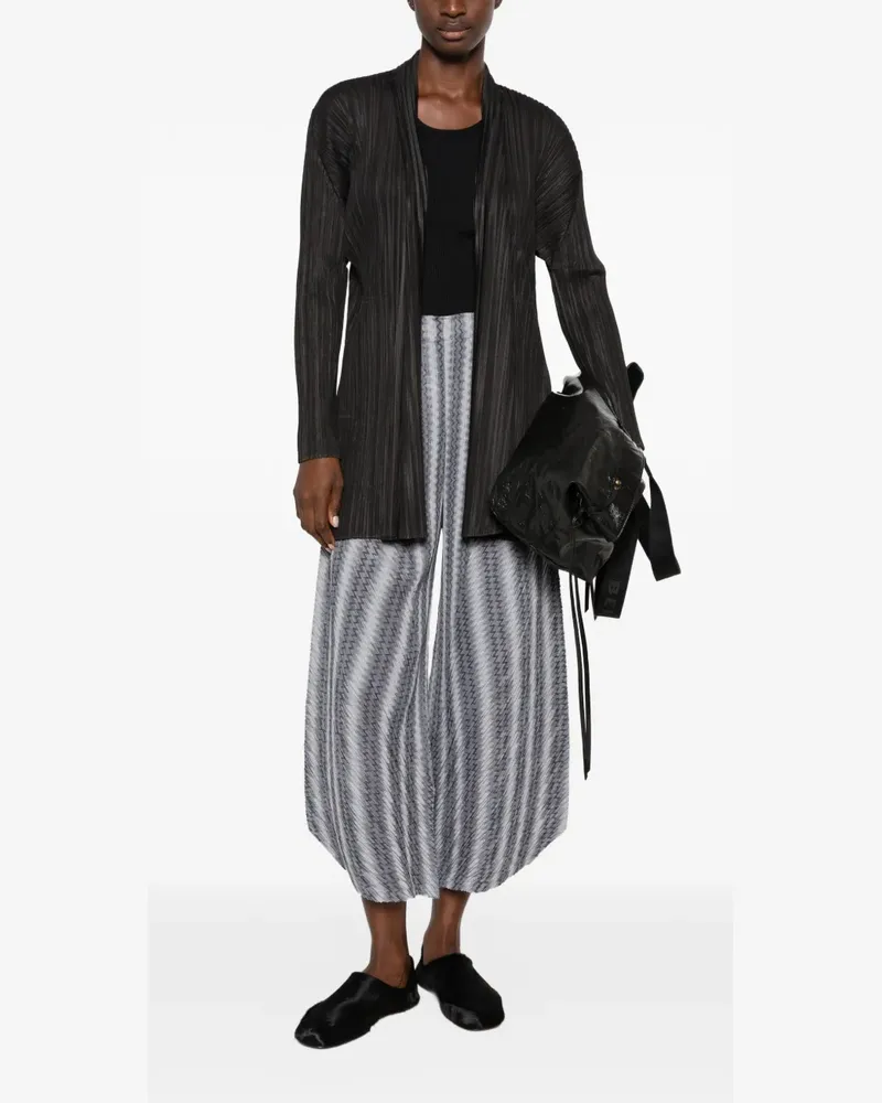 Issey Miyake pleated shawl-collar jacket - Schwarz Schwarz