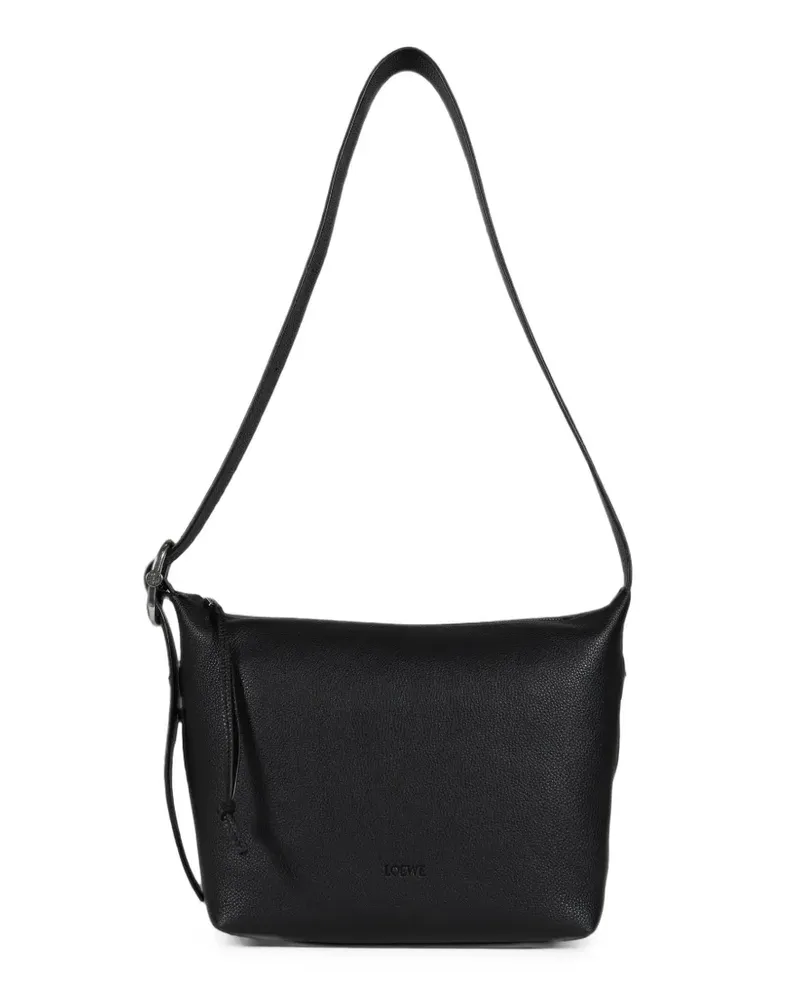 Loewe medium Loop leather shoulder bag - Schwarz Schwarz
