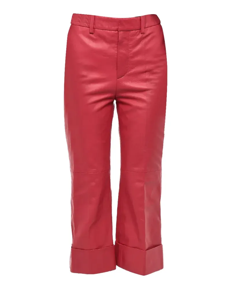 Dsquared2 Lederhose mit Umschlag - Rot Rot