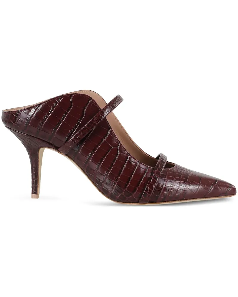 Malone Souliers Mules mit Kroko-Effekt 70mm - Braun Braun