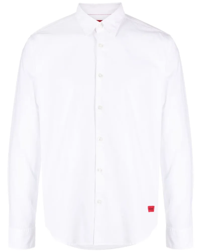 HUGO BOSS Hemd mit Logo-Stickerei - Weiß Weiß