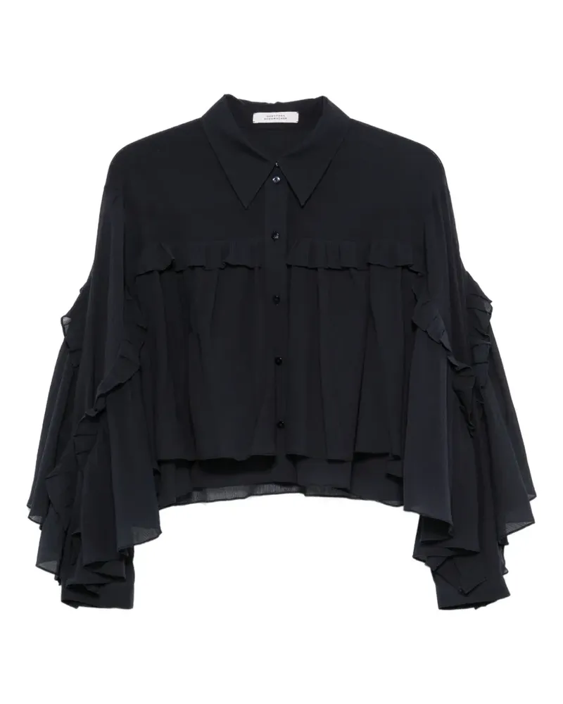 Dorothee Schumacher Seidenbluse mit Volants - Schwarz Schwarz