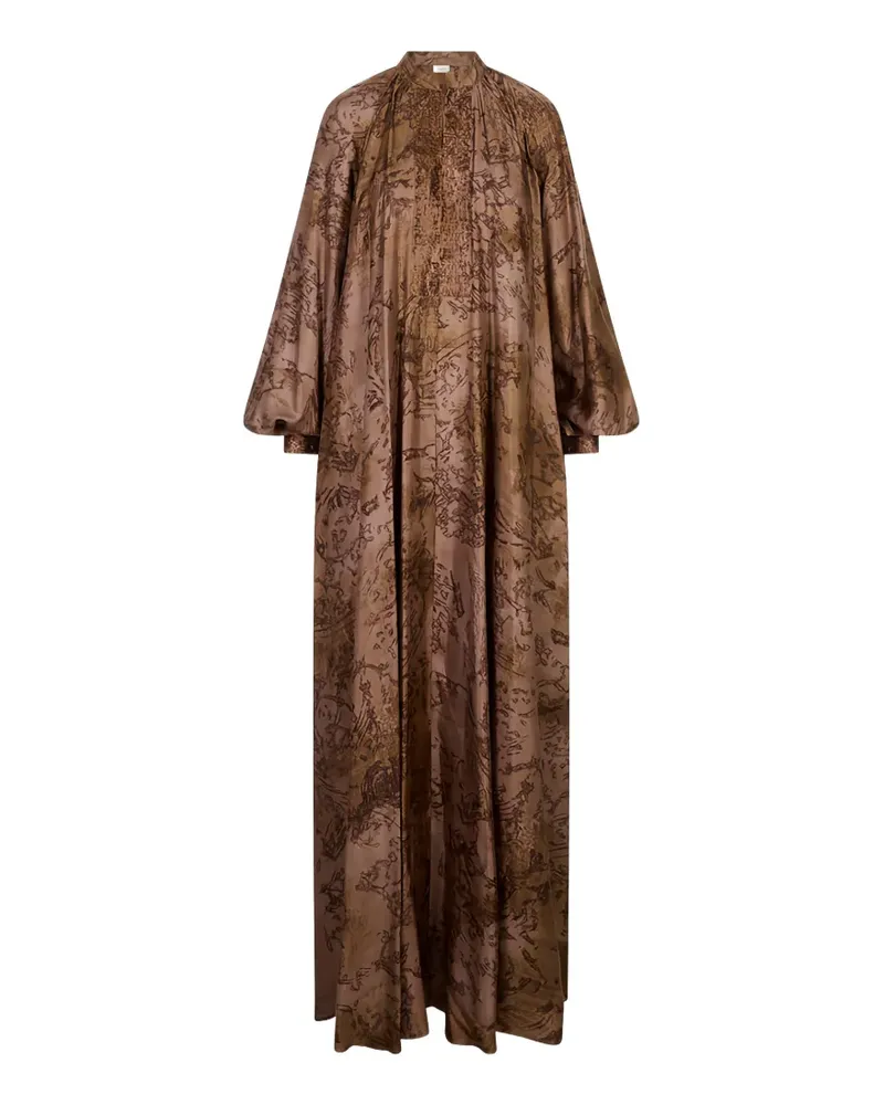 Max Mara graphic-print maxi dress - Braun Braun