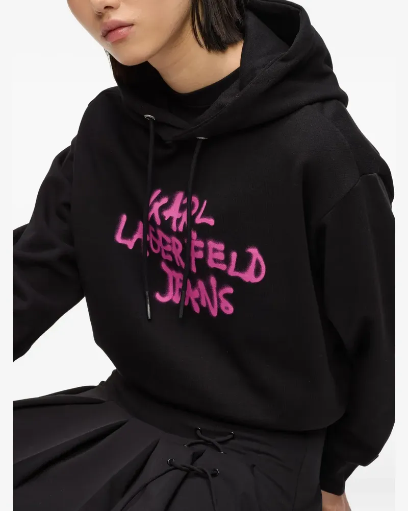 Karl Lagerfeld Hoodie mit Graffiti-Logo - Schwarz Schwarz
