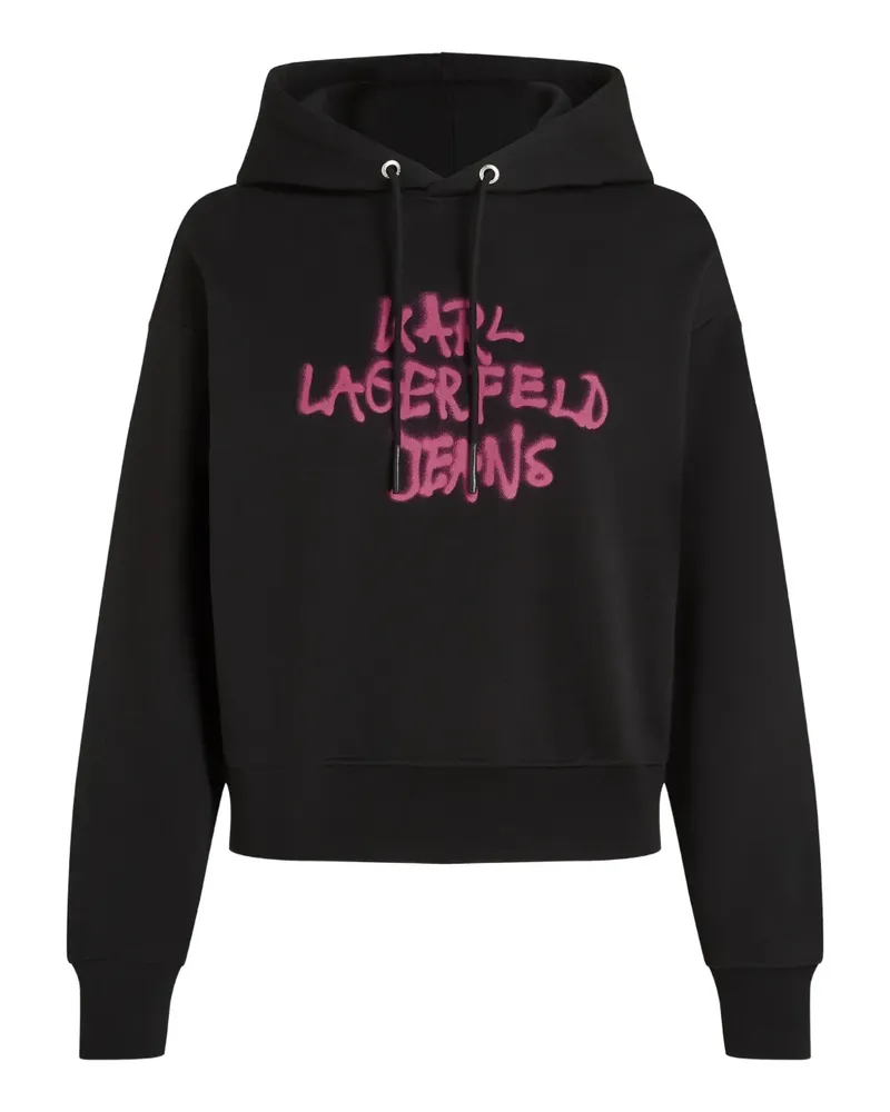 Karl Lagerfeld Hoodie mit Graffiti-Logo - Schwarz Schwarz
