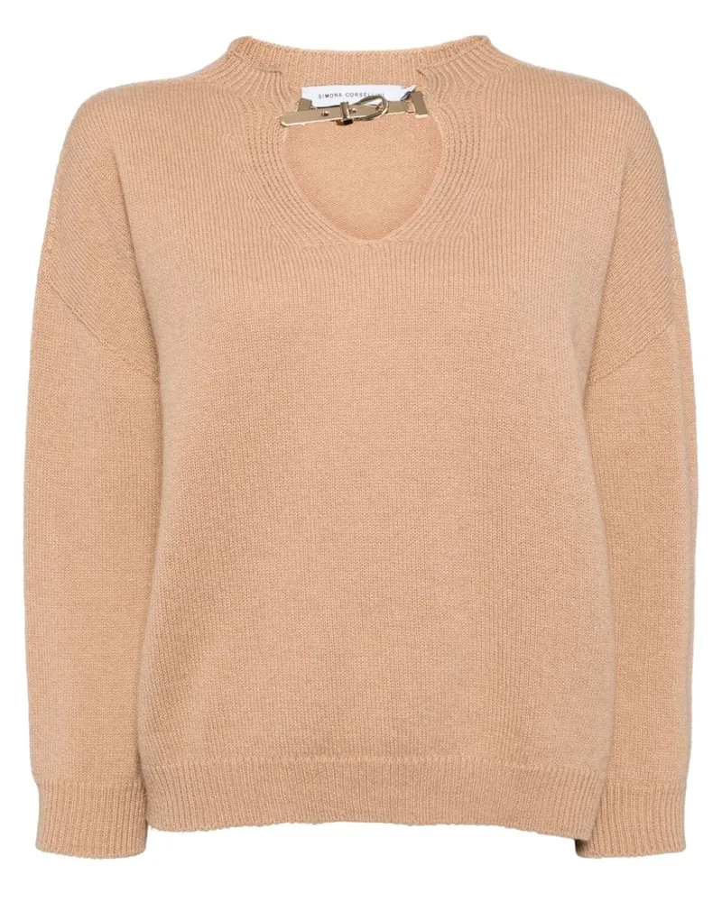 Simona Corsellini Pullover mit V-Ausschnitt - Braun Braun