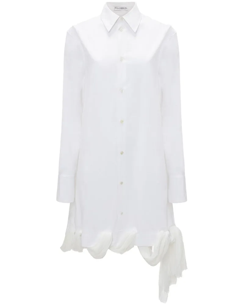 J.W.Anderson Hemdkleid mit asymmetrischem Saum - Weiß Weiß