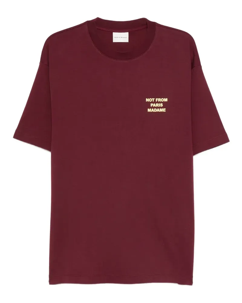 Drôle de Monsieur T-Shirt mit Slogan-Print - Rot Rot