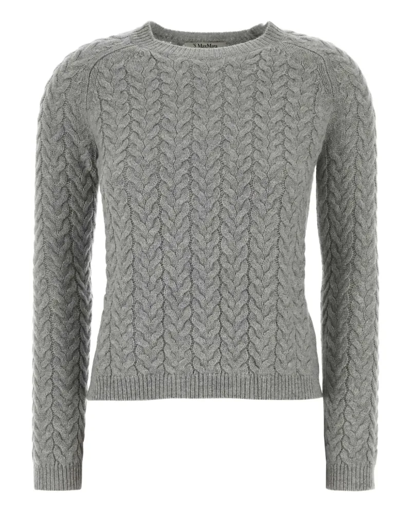Max Mara Eliane Pullover mit Zopfmuster - Grau Grau
