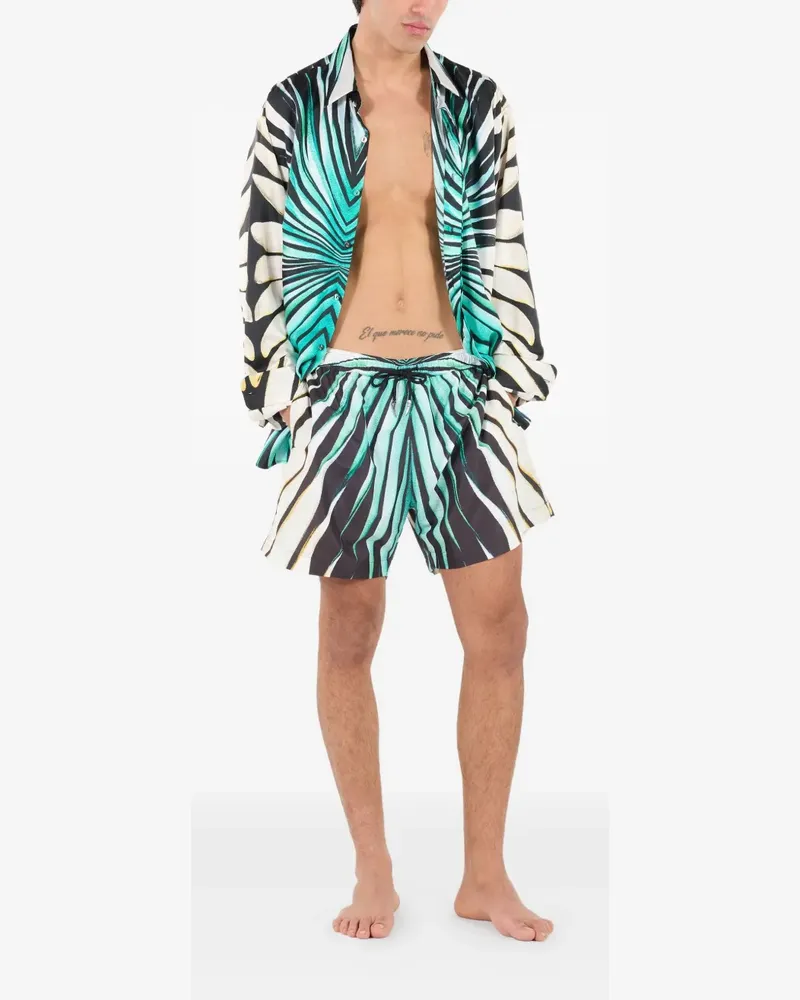 Roberto Cavalli Hemd mit Print - Schwarz Schwarz