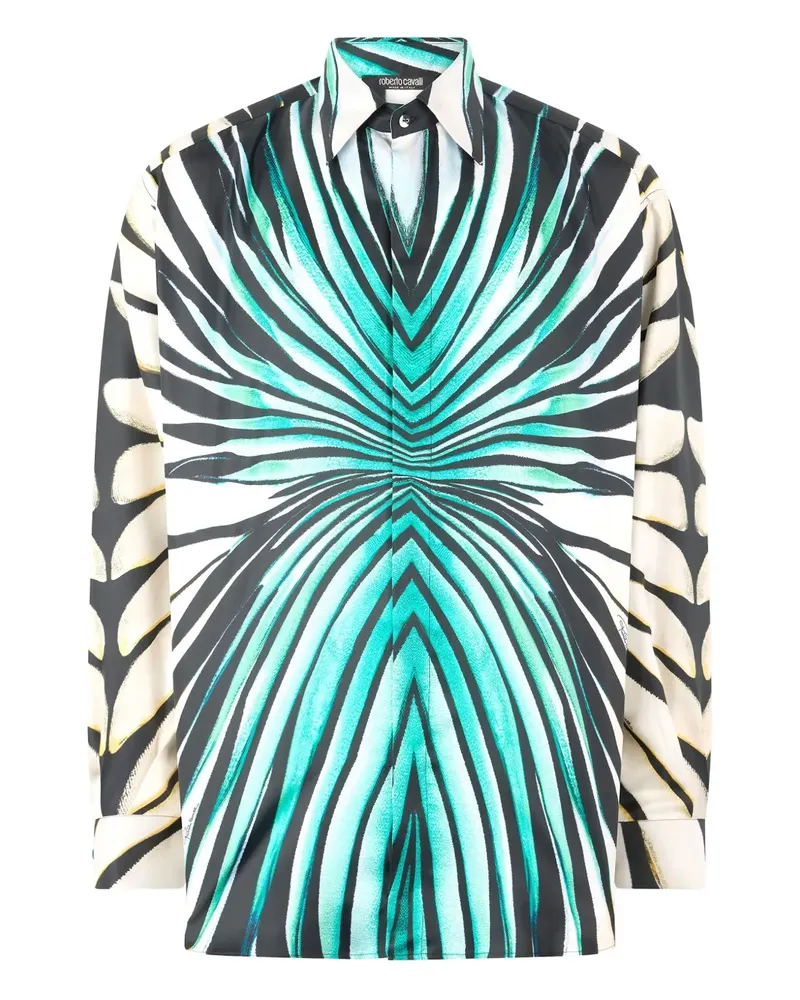 Roberto Cavalli Hemd mit Print - Schwarz Schwarz