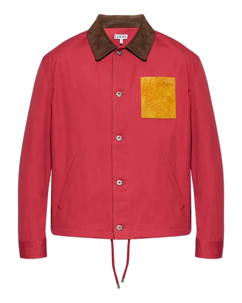 Loewe corduroy-collar patch-pocket jacket - Rot Rot