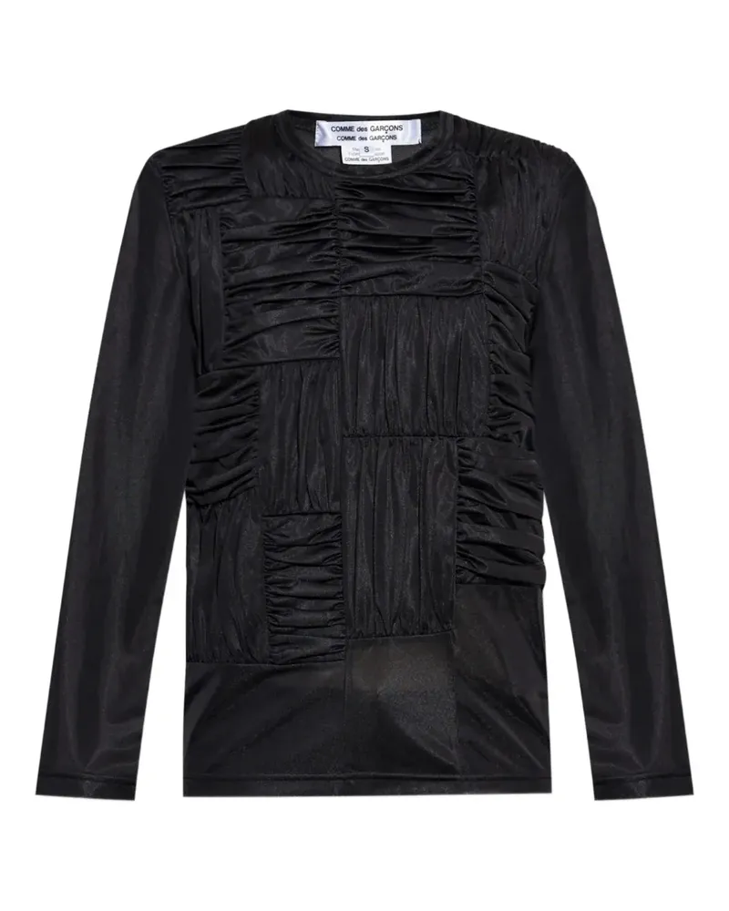 Comme des Garçons Oberteil mit Knitteroptik - Schwarz Schwarz